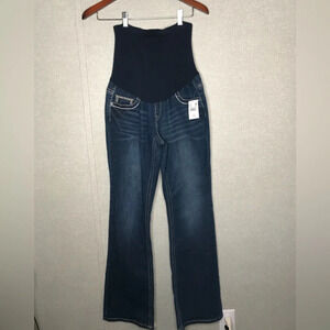 NWT Indigo Blue Dark Wash Boot Cut Maternity Jeans